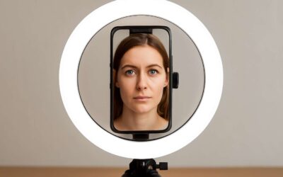 Level up streaming with the facial recognition phone tripod with light