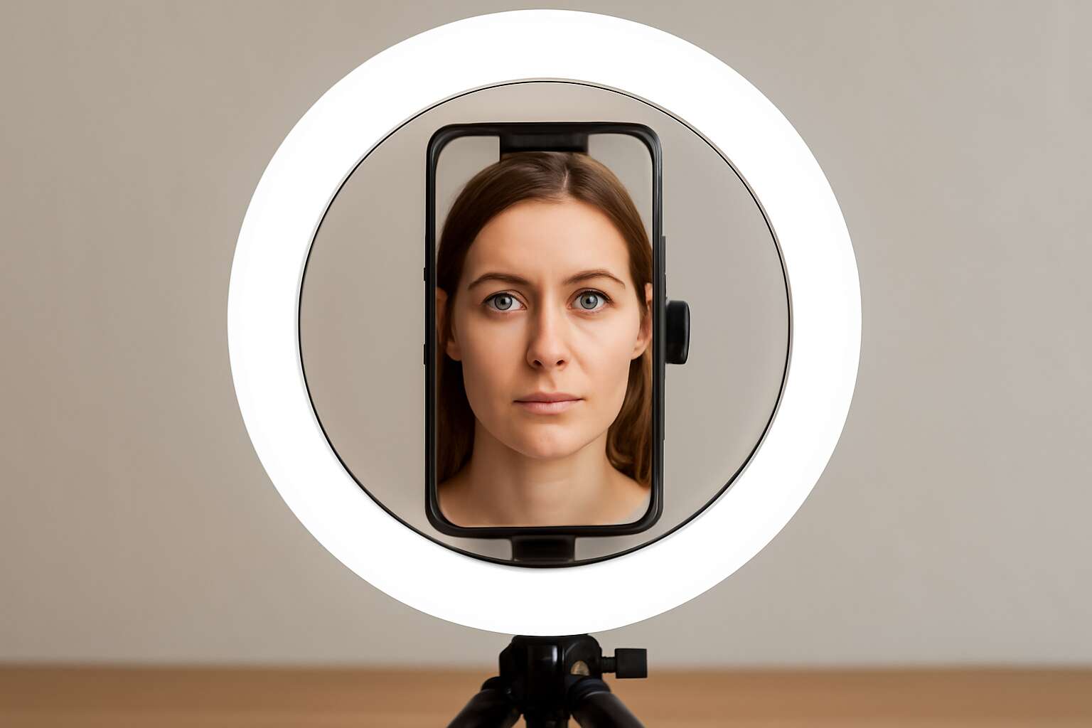 generated_image_69ed731891d28.jpg facial recognition phone tripod with light