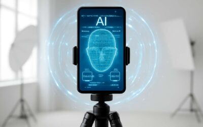 Elevate selfies with smart ai facial recognition phone tripod 360