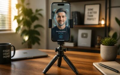 Facial recognition tripod for iPhone ensures you stay in frame perfectly.